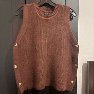 Rachel Roy Ribbed Sleeveless Sweater Vest size Large